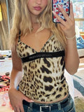 V-neck leopard print cami