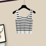 Women Pants Sets Summer Casual Striped Knitted Vest+long Sleeve Sunscreen+wide Leg Long Pant 3 Pieces Set Women Outfits