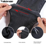Warm Slim Fit Pencil Pants Women Thicken Fleece Skinny Jeans Pants For Women leisure High Waist Elastic Denim
