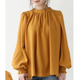 Loose Puff Long Sleeve Shirts Women 2023Spring Autumn Korean Fashion Chiffon Blouse Women Solid Tops New Blusas