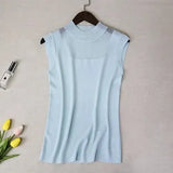 Women top women white and black shirt sexy street style Tank Tops Knitted Solid Wild ice silk knitting women clothing