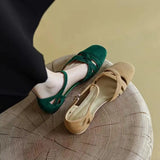 Classic Retro Roman Sandals Women Summer New Low Heel Cylind Head Soft Bottom Flat Shoes