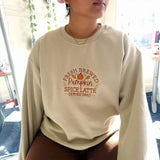 Embroidered Pumpkin Spiced Latte Jumper Sweatshirt- Outfit