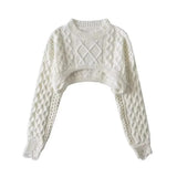 Sweater For Women Vintage Loose Casual Long Sleeve Knit Sweater Y2k Hollow Out Streetwear