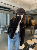 Short Baseball Jacket Coat 2023 New Korean Autumn and Winter Casual Black Jacket Top Female Cardigan Zipper