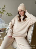 Hot Sales Solid-Color Suit Women Irregular Open Fork Top + Wide Leg Pants Leisure Loose