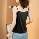 Fashion Top Women Summer Solid Womens Clothing Tube Tops Lace Satin Silk Female Tops Office Lady Chiffon Short Crop