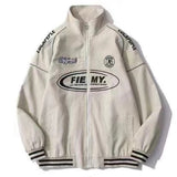 Baseball Uniform Letter Print Jackets Coats Women Y2K Street Hip-Hop Trend Baseball Uniform Casual Loose Unisex