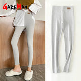 Women's Winter Leggings with Fleece Grey High Waist Soft Trousers Casual Stretch Thermal Slimming Warm Leggings for