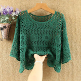 summer short hedging knitted hollow flower small outer super fairy all-match lace