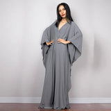 Multicolor V-neck Batwing Sleeve Plus Size Loose Maxi Dress For Women Summer Beach Wear Kaftan Long Bathing Dresses