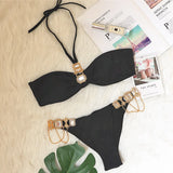 Zingj New Swimsuit Luxury Crystal Diamond Chain Women's Split Swimsuit Strapless Strap Sexy