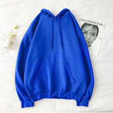 Cotton Hoodies Women Fashion Solid Color Casual Hooded Sweatshirt Streetwear Loose Hip Hop Pullover Hoodie Couple