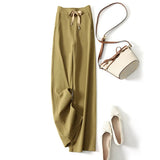 Y2k Office Lady Wide Leg Pants Summer Loose High Waist Streetwear Women Straight Trousers Korean Lace Up Suit Pants