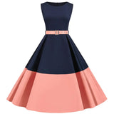 Summer Women Elegant Vintage Midi Dress Sexy Solid Patchwork A-line Vestidos Sleeveless Party Dresses 2022 Robe