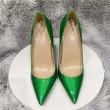 orange concise 12cm 10cm 8cm super high heels pointed toe customize handmade work party wedding lady pumps QP179