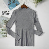 New-coming Autumn Winter Tops Basic Turtleneck Pullovers Sweaters Primer Long Sleeve Short Korean Slim-fit tight