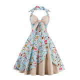 backless floral print Bow corset summer Lolita dress women halter casual bodycon party dress evening prom dresses