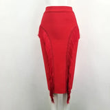 Women High Waist Bodycon Skirts Office Lady Tassel Elegant 2020 New Fashion Pencil Skirt Bandage