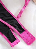 Pink Satin Lace Patchwork Lingerie Set- Outfit