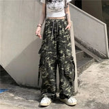 Vintage Hip Hop Camouflage Cargo Pants Women Y2K Street Popular Straight Casual Pants Couple Baggy Pants Joggers