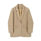 Rhinestone Black Casual Diamond Blazer Fall 2021 Womens Fashion White Khaki Grey Jacket Ladies Coats Suit
