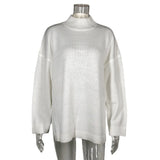And Autumn Women's Knitting Knitting Hood Loose Irregular Thick Sweater Street Trendy High-Neck Knitting
