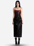 Faux Leather Midi