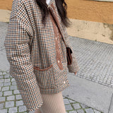 Khaki Plaid Reversible Jacket- Outfit