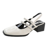 Zingj Jane Baotou Sandal Summer 2023 Summer Vintage Square Heels With Empty Single