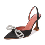 High Heels 2021 New Early Spring Women's Bow Rhinestone Women's Toe Cap