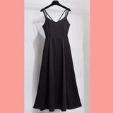 Sleeveless Dresses Solid Fashion A-line Pleated Draped Elegant Chic High Waist Side-slit Designed Backless Plus Size