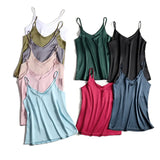Strap Top Women Halter V Neck Basic White Cami Sleeveless Satin Silk Tank Tops Women'S Summer 2021 Camisole Plus