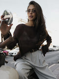 Spring And Summer New Hollow Sweater Women Wind Soft Loose Knitted Long-Sleeved Clothing