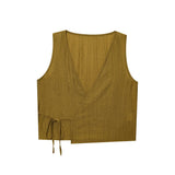 New Women's Wrinkles Effect Short Vest Half-Dress Dress