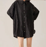 Pleat Designer Oversized Button Up Shirt Fall 2021 Womens Fashion Long Sleeve Collared White Shirt Pink Black