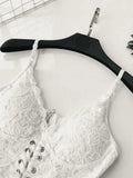 Front Tie Lace Bustier-Outfit