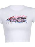 2000s crop top with motorcycle