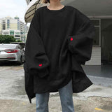 Women 2020 Harajuku Large Size Trendy Solid O-neck Womens Pullover Students Long Style Full Sleeve Ladies