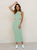 Summer Sexy Ladies Dress Sleeveless Backless Hollow Pullover Close-fitting Sexy Package Hip Skirt Threaded Women's