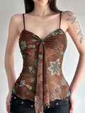 Cloth Forget Retro National Style Print Folded Bracing Strap Net Yarn Hottie Sexy Sling
