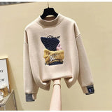 Winter Two Pieces Sets For Women Long Sleeve Pullover Sweatshirts And High Waist Knitting Skirts Sets Womens Outfits