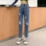Zingj Jeans Female Autumn 2024 New Korean Version Loose High Waist Show Thin Straight Tube Harun Radish Dad Pants-Outfit
