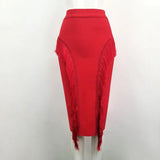 Women High Waist Bodycon Skirts Office Lady Tassel Elegant 2020 New Fashion Pencil Skirt Bandage