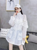 Spliced Hollow Out Hooded Jacket Women Summer Casual Outfit Plus Size Hooded Zipper Coat Sun Protection