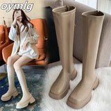 Ankle Chelsea Boots New Winter Mid Heels Platform Women Botas Snow Warm Designer Motorcycle Boots Gladiator Oxford
