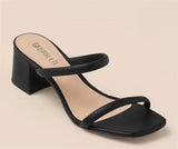 size open-toe high-heeled sandals women's 2022 summer new square head thin straps thick heel mid-heel