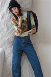 Tie Dye Abstraction Print Long Sleeve Top Women Tshirt Turtleneck Bodycon T Shrit Fall 2020 Tee Alternative
