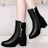 Women's Boots 2022 Winter New Style Cotton Warm Non-slip Women Boots Pu Leather Winter Boots Women's Shoes Winter Large Size
