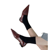 Spring And Autumn New Sharp Head Flat Single Shoes Two-Pin Flat With The British Academy Wind Casual Leather Shoes